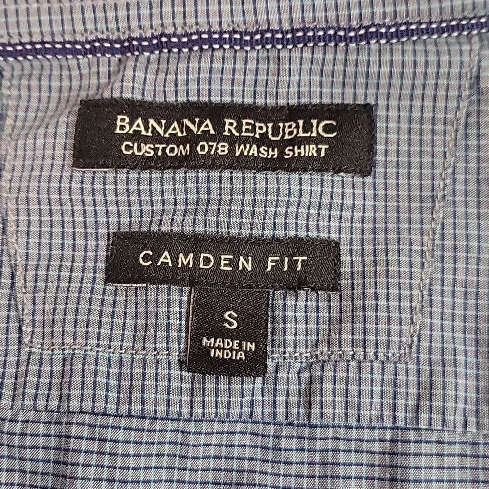 BANANA REPUBLIC Blue Custom 078 Wash Camden Fit Button Down Dress Shirt, size S